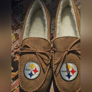 Brown Steelers Moccasin Slippers